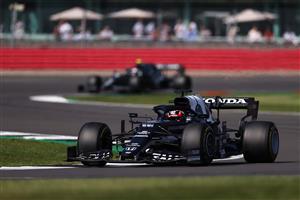 NORTHAMPTON, ENGLAND - JULY 18: Yuki Tsunoda of Japan driving the (22) Scuderia AlphaTauri AT02 Honda during the F1 Grand Prix of Great Britain at Silverstone on July 18, 2021 in Northampton, England. (Getty Images)