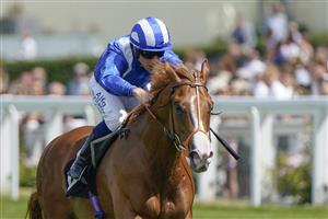 ASCOT, ENGLAND - JULY 23: Jim Crowley riding Ehraz win The Anders Foundation British EBF Crocker Bulteel Maiden Stakes at Ascot Racecourse on July 23, 2021 in Ascot, England. (Photo by Alan Crowhurst/Getty Images)