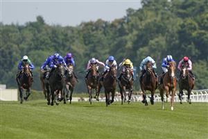 ASCOT, ENGLAND - JULY 23: Jim Crowley riding Ehraz (2R) win The Anders Foundation British EBF Crocker Bulteel Maiden Stakes at Ascot Racecourse on July 23, 2021 in Ascot, England. (Photo by Alan Crowhurst/Getty Images)