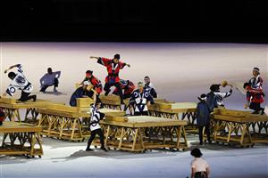 TOKYO, JAPAN - JULY 23: Performers in action during the Opening Ceremony of the Tokyo 2020 Olympic Games at Olympic Stadium on July 23, 2021 in Tokyo, Japan. (Getty Images)
