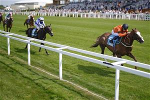 ASCOT, ENGLAND - JULY 23: William Buick riding Speedo Boy win The John Guest Racing Brown Jack Handicap at Ascot Racecourse on July 23, 2021 in Ascot, England. (Photo by Alan Crowhurst/Getty Images)