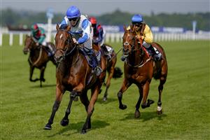 ASCOT, ENGLAND - JULY 24: Rosie Margarson screams as she rides Spirited Guest to win The Longines Handicap at Ascot Racecourse on July 24, 2021 in Ascot, England. (Photo by Alan Crowhurst/Getty Images)
