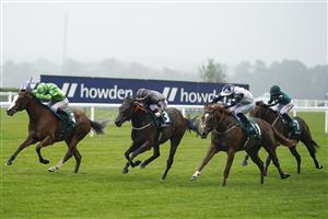 ASCOT, ENGLAND - JULY 24: Ray Dawson riding Zain Claudette (2R, white) get up late to win The Princess Margaret Keeneland Stakes at Ascot Racecourse on July 24, 2021 in Ascot, England. (Photo by Alan Crowhurst/Getty Images)