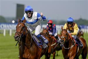 ASCOT, ENGLAND - JULY 24: Rosie Margarson screams as she rides Spirited Guest to win The Longines Handicap at Ascot Racecourse on July 24, 2021 in Ascot, England. (Photo by Alan Crowhurst/Getty Images)