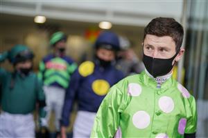 ASCOT, ENGLAND - JULY 24: Oisin Murphy leads the jockeys out for the second race at Ascot Racecourse on July 24, 2021 in Ascot, England. (Photo by Alan Crowhurst/Getty Images)