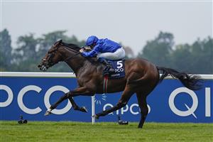 ASCOT, ENGLAND - JULY 24: William Buick riding Adayar win The King George VI And Queen Elizabeth QIPCO Stakes at Ascot Racecourse on July 24, 2021 in Ascot, England. (Photo by Alan Crowhurst/Getty Images)