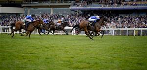 ASCOT, ENGLAND - JULY 24: William Buick riding Danyah (R, blue/pink cap) win The Moet & Chandon International Stakes at Ascot Racecourse on July 24, 2021 in Ascot, England. (Photo by Alan Crowhurst/Getty Images)