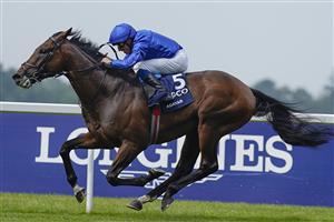 ASCOT, ENGLAND - JULY 24: William Buick riding Adayar win The King George VI And Queen Elizabeth QIPCO Stakes at Ascot Racecourse on July 24, 2021 in Ascot, England. (Photo by Alan Crowhurst/Getty Images)