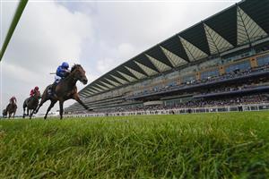 ASCOT, ENGLAND - JULY 24: William Buick riding Adayar win The King George VI And Queen Elizabeth QIPCO Stakes at Ascot Racecourse on July 24, 2021 in Ascot, England. (Photo by Alan Crowhurst/Getty Images)