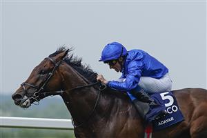 ASCOT, ENGLAND - JULY 24: William Buick riding Adayar win The King George VI And Queen Elizabeth QIPCO Stakes at Ascot Racecourse on July 24, 2021 in Ascot, England. (Photo by Alan Crowhurst/Getty Images)
