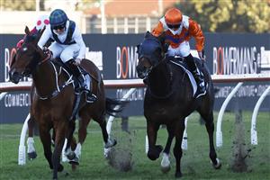 SYDNEY, AUSTRALIA - JULY 24: Brock Ryan on Cuban Royale wins race 9 the Agency Real Estate Handicap during Sydney Racing at Rosehill Gardens on July 24, 2021 in Sydney, Australia. (Photo by Mark Evans/Getty Images)