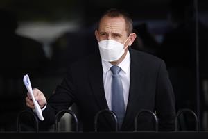 SYDNEY, AUSTRALIA - JULY 24: Trainer Chris Waller looks on after winning race 3 the Bowermans Commercial Furniture Handicap with Yiyi during Sydney Racing at Rosehill Gardens on July 24, 2021 in Sydney, Australia. (Photo by Mark Evans/Getty Images)