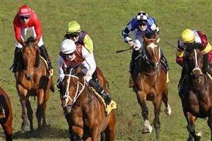 SYDNEY, AUSTRALIA - JULY 24: Hugh Bowman on Order Again (white/tartan) wins race 7 the XXXX Winter Challenge during Sydney Racing at Rosehill Gardens on July 24, 2021 in Sydney, Australia. (Photo by Mark Evans/Getty Images)