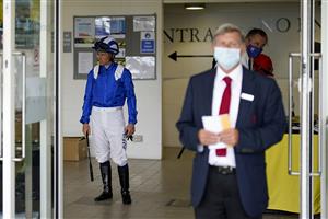 CHICHESTER, ENGLAND - JULY 27: Jim Crowley in the weighing room during the Qatar Goodwood Festival at Goodwood Racecourse on July 27, 2021 in Chichester, England. (Photo by Alan Crowhurst/Getty Images)
