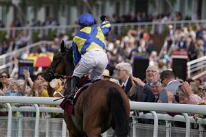 CHICHESTER, ENGLAND - JULY 27: A delighted Hollie Doyle after riding Trueshan to win The Al Shaqab Goodwood Cup Stakes during the Qatar Goodwood Festival at Goodwood Racecourse on July 27, 2021 in Chichester, England. (Photo by Alan Crowhurst/Getty Images)