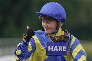 CHICHESTER, ENGLAND - JULY 27: A delighted Hollie Doyle after riding Trueshan to win The Al Shaqab Goodwood Cup Stakes during the Qatar Goodwood Festival at Goodwood Racecourse on July 27, 2021 in Chichester, England. (Photo by Alan Crowhurst/Getty Images)