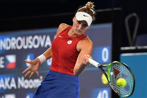 Marketa Vondrousova in action against Naomi Osaka in the women's Olympic tennis tournament. (Getty Images)