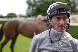 CHICHESTER, ENGLAND - JULY 28: Daniel Tudhope during the Qatar Goodwood Festival at Goodwood Racecourse on July 28, 2021 in Chichester, England. (Photo by Alan Crowhurst/Getty Images)