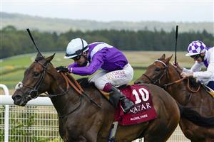 CHICHESTER, ENGLAND - JULY 28: Oisin Murphy riding Alcohol Free win The Qatar Sussex Stakes during the Qatar Goodwood Festival at Goodwood Racecourse on July 28, 2021 in Chichester, England. (Photo by Alan Crowhurst/Getty Images)