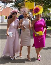 CHICHESTER, ENGLAND - JULY 29: Fashion on Ladies Day during the Qatar Goodwood Festival at Goodwood Racecourse on July 29, 2021 in Chichester, England. (Photo by Alan Crowhurst/Getty Images)
