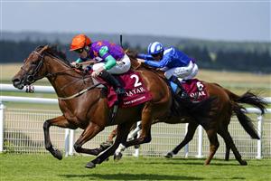 CHICHESTER, ENGLAND - JULY 29: Kieran Shoemark riding Lady Bowthorpe win The Qatar Nassau Stakes during the Qatar Goodwood Festival at Goodwood Racecourse on July 29, 2021 in Chichester, England. (Photo by Alan Crowhurst/Getty Images)