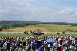 CHICHESTER, ENGLAND - JULY 29: James Doyle riding Aswan (L) win The Goodwood Racecourse Patrons Nursery during the Qatar Goodwood Festival at Goodwood Racecourse on July 29, 2021 in Chichester, England. (Photo by Alan Crowhurst/Getty Images)
