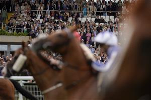 CHICHESTER, ENGLAND - JULY 30: A general view as runners line up for the start of The Unibet 3 Boosts A Day Goodwood Handicap during the Qatar Goodwood Festival at Goodwood Racecourse on July 30, 2021 in Chichester, England. (Photo by Alan Crowhurst/Getty Images)