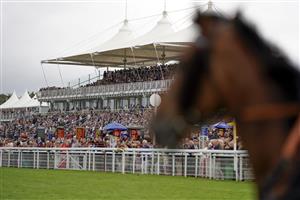 CHICHESTER, ENGLAND - JULY 30: A general view as runners line up for the start of The Unibet 3 Boosts A Day Goodwood Handicap during the Qatar Goodwood Festival at Goodwood Racecourse on July 30, 2021 in Chichester, England. (Photo by Alan Crowhurst/Getty Images)