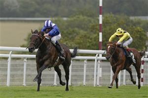 CHICHESTER, ENGLAND - JULY 30: Jim Crowley riding Baaeed win The Bonhams Thoroughbred Stakes during the Qatar Goodwood Festival at Goodwood Racecourse on July 30, 2021 in Chichester, England. (Photo by Alan Crowhurst/Getty Images)