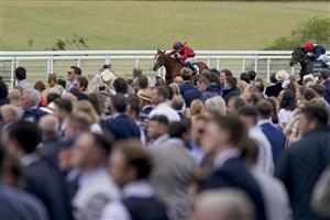 CHICHESTER, ENGLAND - JULY 31: Oisin Murphy riding Imperial Fighter win The British European Breeders Fund EBF Maiden Stakes during the Qatar Goodwood Festival at Goodwood Racecourse on July 31, 2021 in Chichester, England. (Photo by Alan Crowhurst/Getty Images)
