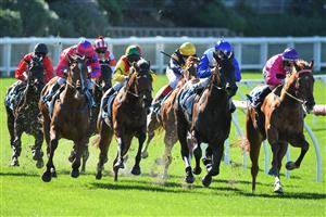 MELBOURNE, AUSTRALIA - JULY 31: Craig Newitt riding Rock Artist (r) winning Race 1,the Mia Kleer Hand Sanitiser Handicap, during Melbourne Racing at Moonee Valley Racecourse on July 31, 2021 in Melbourne, Australia. (Photo by Vince Caligiuri/Getty Images)
