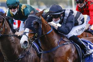 SYDNEY, AUSTRALIA - JULY 31: Tom Sherry on Sixgun wins race 8 the Precise Air Handicap during Sydney Racing at Royal Randwick Racecourse on July 31, 2021 in Sydney, Australia. (Photo by Mark Evans/Getty Images)