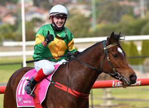 MELBOURNE, AUSTRALIA - JULY 31: Dean Yendall riding So You Assume after winning race 6, the Victorian Wakeful Club Lady Of Racing during Melbourne Racing at Moonee Valley Racecourse on July 31, 2021 in Melbourne, Australia. (Photo by Vince Caligiuri/Getty Images)