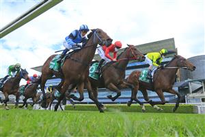 SYDNEY, AUSTRALIA - JULY 31: Glen Boss on Sunrise Ruby wins race 2 the Tab Highway Class 3 Handicap during Sydney Racing at Royal Randwick Racecourse on July 31, 2021 in Sydney, Australia. (Photo by Mark Evans/Getty Images)