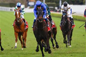 SYDNEY, AUSTRALIA - JULY 31: Kerrin McEvoy on Valaquenta wins race 9 the Fujitsu General Handicap during Sydney Racing at Royal Randwick Racecourse on July 31, 2021 in Sydney, Australia. (Photo by Mark Evans/Getty Images)
