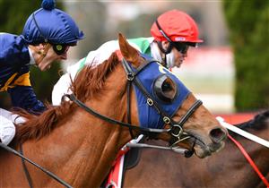MELBOURNE, AUSTRALIA - JULY 31: Fred Kersley riding Mahamedeis winning Race 4, the Mirasan Handicap during Melbourne Racing at Moonee Valley Racecourse on July 31, 2021 in Melbourne, Australia. (Photo by Vince Caligiuri/Getty Images)