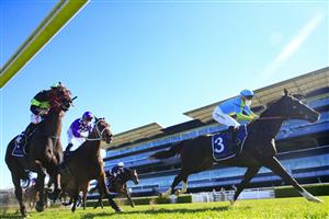 SYDNEY, AUSTRALIA - AUGUST 07: Joshua Parr (R) on Matowatakpe wins race 4 the Billy Camer Handicap during Sydney Racing at Royal Randwick Racecourse on August 07, 2021 in Sydney, Australia. (Photo by Mark Evans/Getty Images)