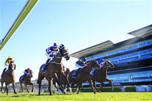 SYDNEY, AUSTRALIA - AUGUST 07: Hugh Bowman on Starla wins race 6 the Ray Selkrig Handicap during Sydney Racing at Royal Randwick Racecourse on August 07, 2021 in Sydney, Australia. (Photo by Mark Evans/Getty Images)