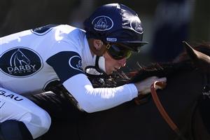 SYDNEY, AUSTRALIA - AUGUST 07: James McDonald on Harpo Marx wins race 2 the Cliff Clare Handicap during Sydney Racing at Royal Randwick Racecourse on August 07, 2021 in Sydney, Australia. (Photo by Mark Evans/Getty Images)