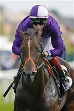 NEWBURY, ENGLAND - AUGUST 14: David Egan riding Mojo Star win The Academy Insurance British EBF Maiden Stakes at Newbury Racecourse on August 14, 2021 in Newbury, England. (Photo by Alan Crowhurst/Getty Images)