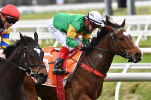 MELBOURNE, AUSTRALIA - AUGUST 14: Dean Yendall riding So You Assume winning race 1 , the Thank You Mrc Members Handicap, during Melbourne Racing at Caulfield Racecourse on August 14, 2021 in Melbourne, Australia. (Photo by Vince Caligiuri/Getty Images)