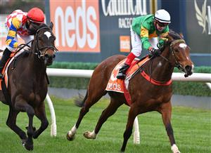 MELBOURNE, AUSTRALIA - AUGUST 14: Dean Yendall riding So You Assume winning race 1 , the Thank You Mrc Members Handicap, during Melbourne Racing at Caulfield Racecourse on August 14, 2021 in Melbourne, Australia. (Photo by Vince Caligiuri/Getty Images)