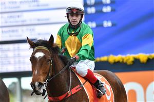 MELBOURNE, AUSTRALIA - AUGUST 14: Dean Yendall after riding So You Assumeto win race 1, the Thank You Mrc Members Handicap, during Melbourne Racing at Caulfield Racecourse on August 14, 2021 in Melbourne, Australia. (Photo by Vince Caligiuri/Getty Images)