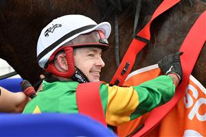 MELBOURNE, AUSTRALIA - AUGUST 14: Dean Yendall after riding So You Assumeto win race 1, the Thank You Mrc Members Handicap, during Melbourne Racing at Caulfield Racecourse on August 14, 2021 in Melbourne, Australia. (Photo by Vince Caligiuri/Getty Images)