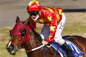 KEMBLA, AUSTRALIA - AUGUST 14: Tim Clark on Prince Invincible wins race 5 the Midway Handicap during Sydney Racing at Kembla Grange on August 14, 2021 in Kembla, Australia. (Photo by Mark Evans/Getty Images)