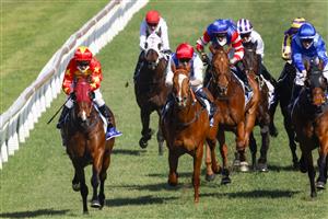 KEMBLA, AUSTRALIA - AUGUST 14: Tim Clark (L) on Prince Invincible wins race 5 the Midway Handicap during Sydney Racing at Kembla Grange on August 14, 2021 in Kembla, Australia. (Photo by Mark Evans/Getty Images)
