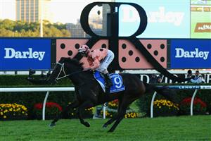 SYDNEY, AUSTRALIA - APRIL 13: Luke Nolan rides "Black Caviar" to win race 9 the Darley TJ Smith Stakes on Australian Derby Day at Royal Randwick Racecourse on April 13, 2013 in Sydney, Australia. (Photo by Mark Kolbe/Getty Images)