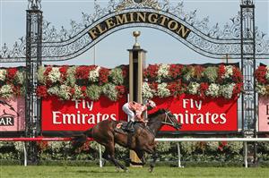 MELBOURNE, AUSTRALIA - FEBRUARY 16: Jockey Luke Nolen riding Black Caviar wins race 7 the Black Caviar Lightning Stakes during Lightning Stakes Day at Flemington Racecourse on February 16, 2013 in Melbourne, Australia. (Photo by Scott Barbour/Getty Images for the VRC)