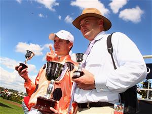 MELBOURNE, AUSTRALIA - MARCH 12: Jockey Luke Nolen and trainer of Black Caviar Peter Moody celebrate after winning Race Six the Lexus Newmarket Handicap during Super Saturday at Flemington Racecourse on March 12, 2011 in Melbourne, Australia. (Photo by Mark Dadswell/Getty Images)