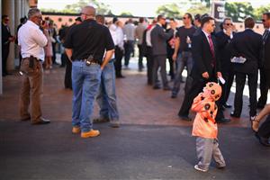 SYDNEY, AUSTRALIA - APRIL 13: A young Black Caviar supporter is seen on Australian Derby Day at Royal Randwick Racecourse on April 13, 2013 in Sydney, Australia. (Photo by Mark Kolbe/Getty Images)